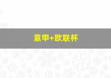 意甲 欧联杯